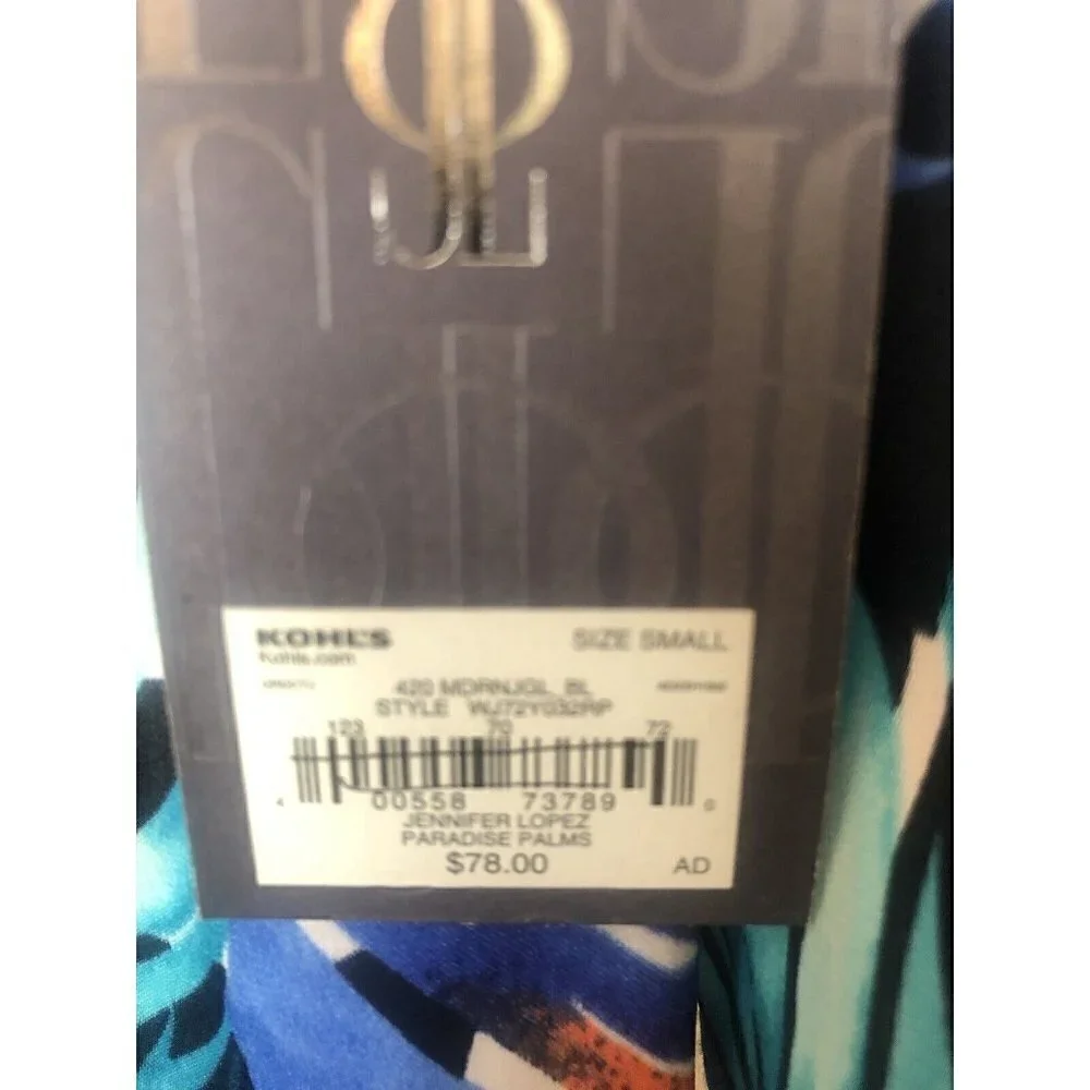 Jennifer Lopez Womens Size Small Paradise Palms Off  Shoulder Dress Crochet Trim - Picture 7 of 7